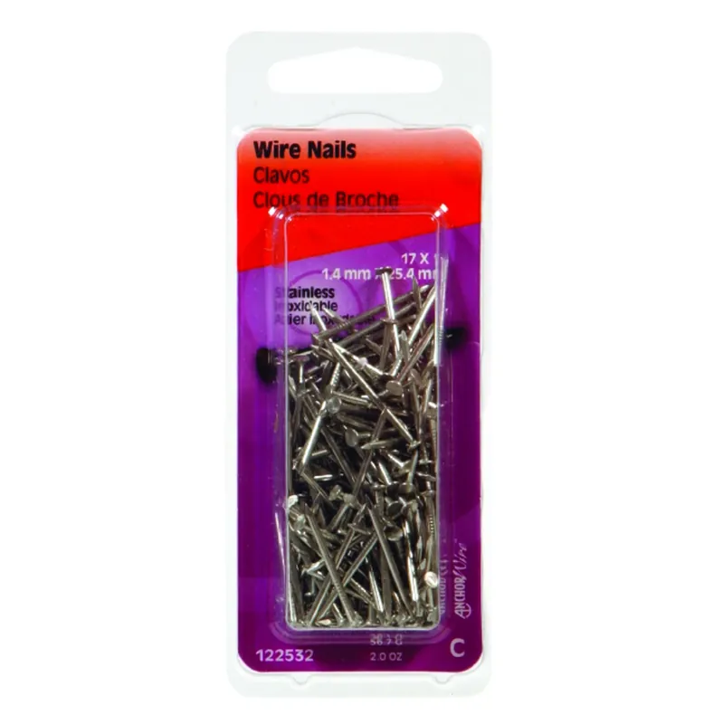 HILLMAN 17 Ga. X 1 In. L Stainless Steel Wire Nails 1 Pk 2 Oz