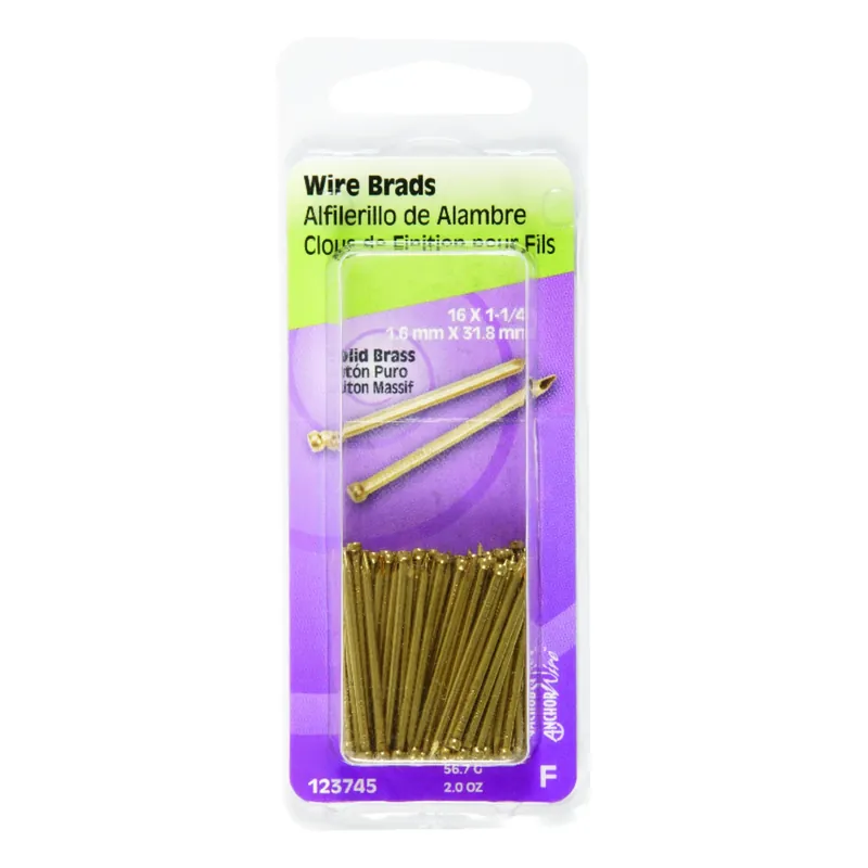 HILLMAN 16 Ga. X 1-1/4 In. L Brass Brad Nails 1 Pk 2 Oz
