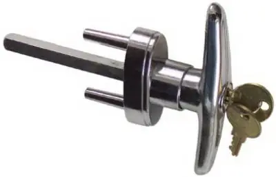 Garage Door Metal T-handle With Keyed Lock - 5/16-inch Square Shaft
