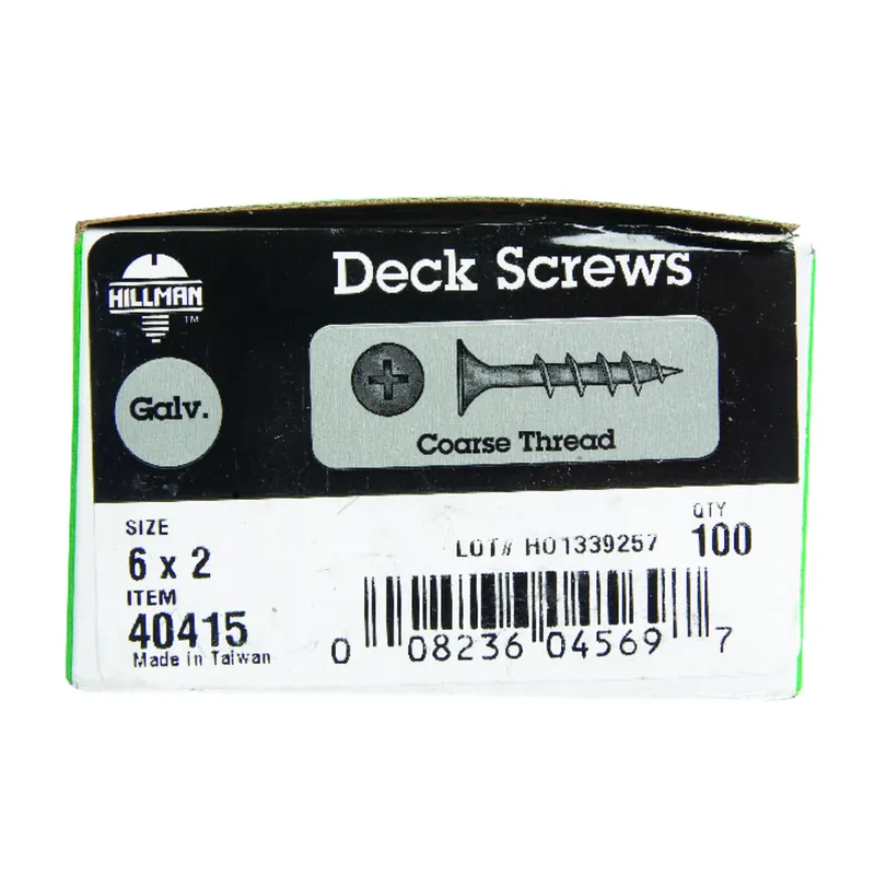 HILLMAN No. 6 Ga. X 2 In. L Gray Phillips Bugle Head Deck Screws 100 Pk