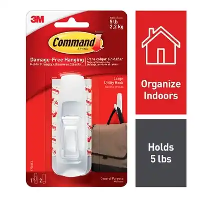 3M Command Large Plastic Hook 3.91 In. L 1 Pk