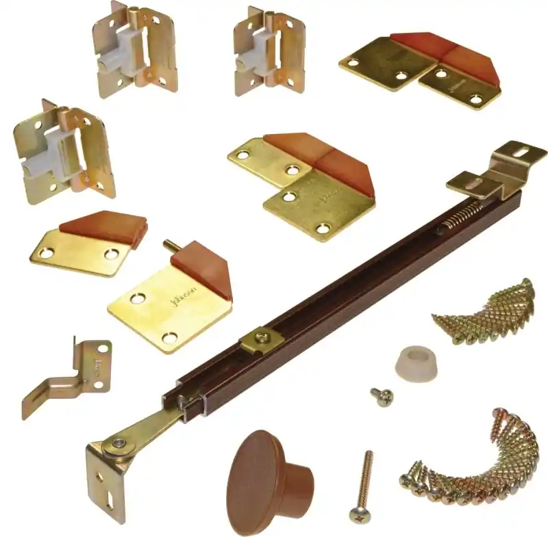 Johnson Hardware 18 In. L Brass-Plated Brown Steel Bi-fold Hardware Kit 5 Pk