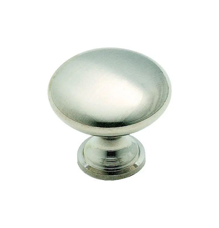 Amerock Allison Round Cabinet Knob 1-3/16 In. D 1-1/8 In. Brushed Chrome 1 Pk