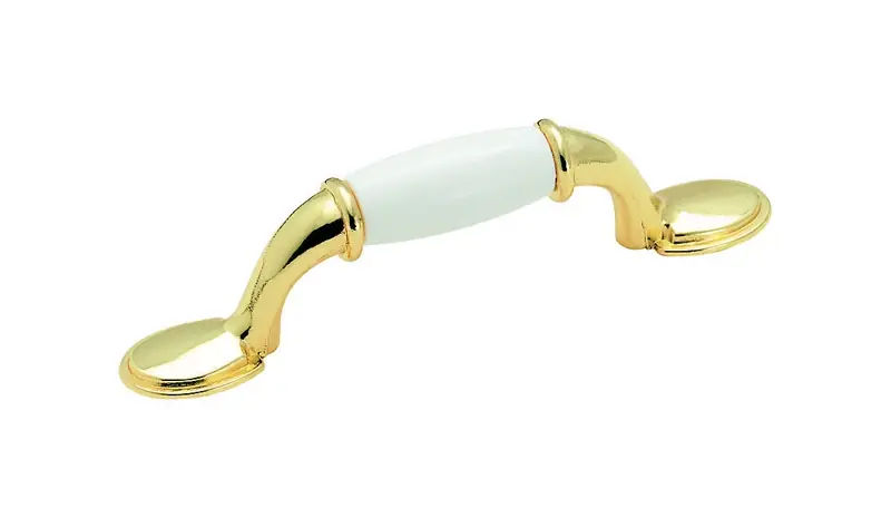 Amerock Allison Allison Cabinet Pull 3 In. White/Polished Brass 1 Pk