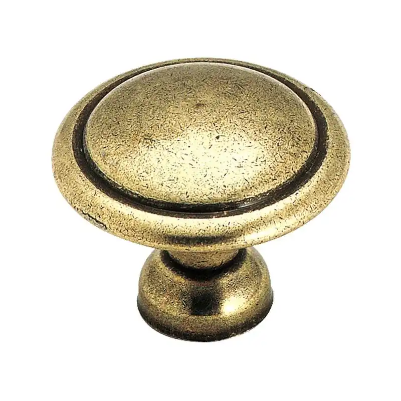 1-3/8 Inch Light Antique Brass Cabinet Knob By Amerock, Model 848lb