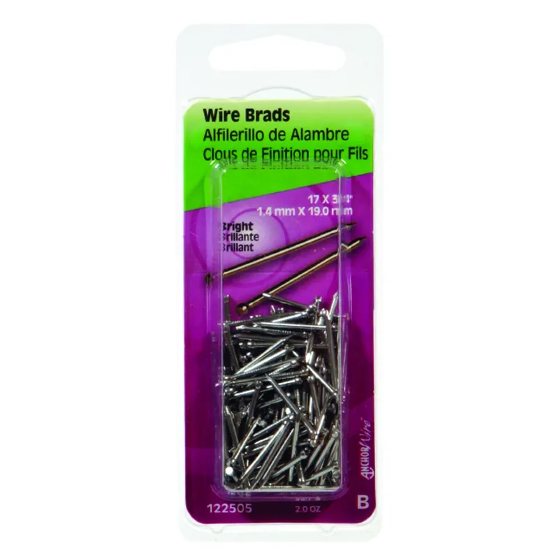 HILLMAN Anchor Wire 17 Ga. X 3/4 In. L Bright Steel Brad Nails 1 Pk 2 Oz