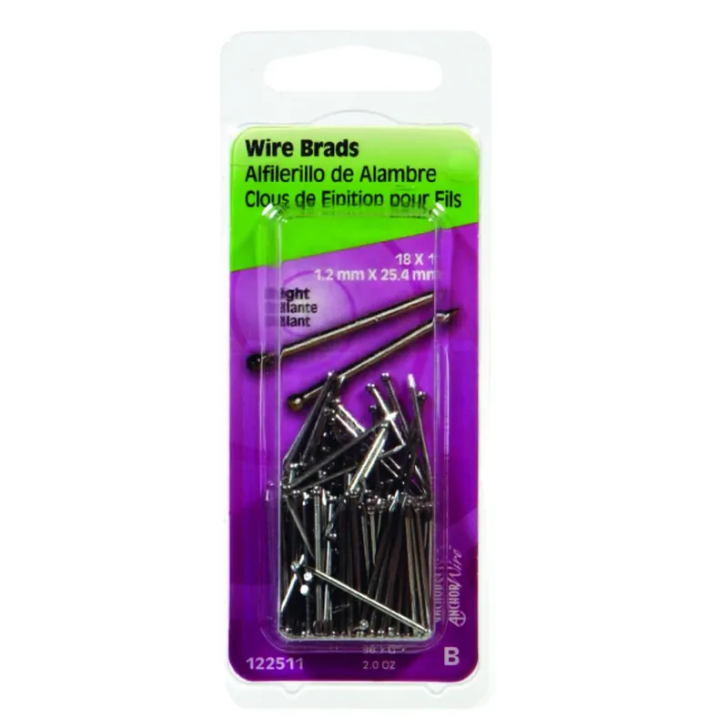 HILLMAN Anchor Wire 18 Ga. X 1 In. L Bright Steel Brad Nails 1 Pk 2 Oz