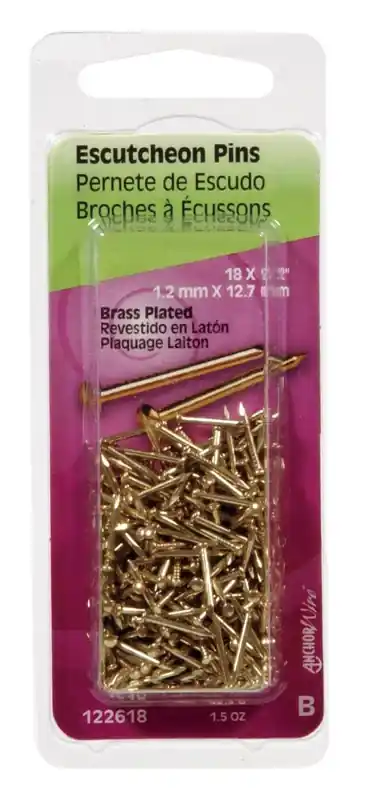 HILLMAN Anchor Wire 18 Ga. X 1/2 In. L Brass-Plated Steel Escutcheon Pins 1 Pk 1.5 Oz