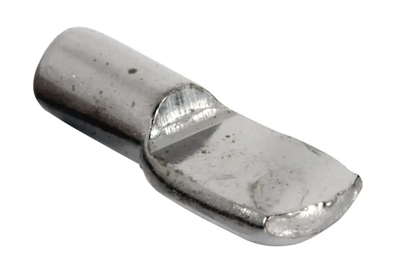 Silver Steel Shelf Support Peg 5 Mm 25 Lb Capacity - 8 Pack