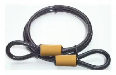 4-foot Double Looped Steel Cable With Rust Resistant Sleeves And Scratch Guards