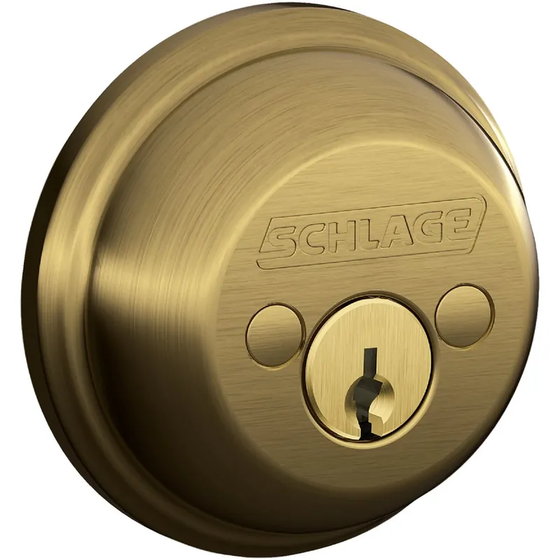 Schlage Antique Brass Zinc Double Cylinder Deadbolt