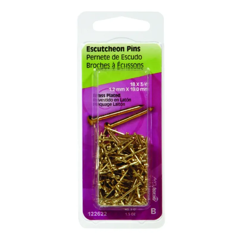HILLMAN 18 Ga. X 3/4 In. L Brass-Plated Steel Escutcheon Pins 1 Pk 1.5 Oz