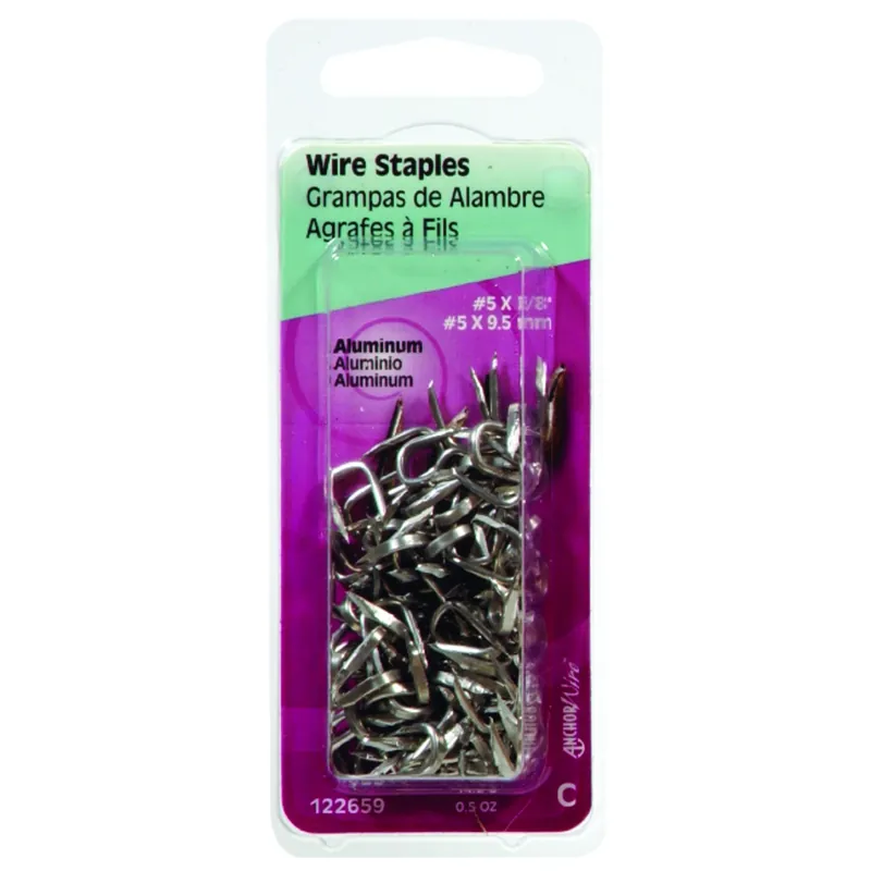 HILLMAN Anchor Wire No. 5 X 3/8 In. L Silver Aluminum Double Point Tacks 1 Pk