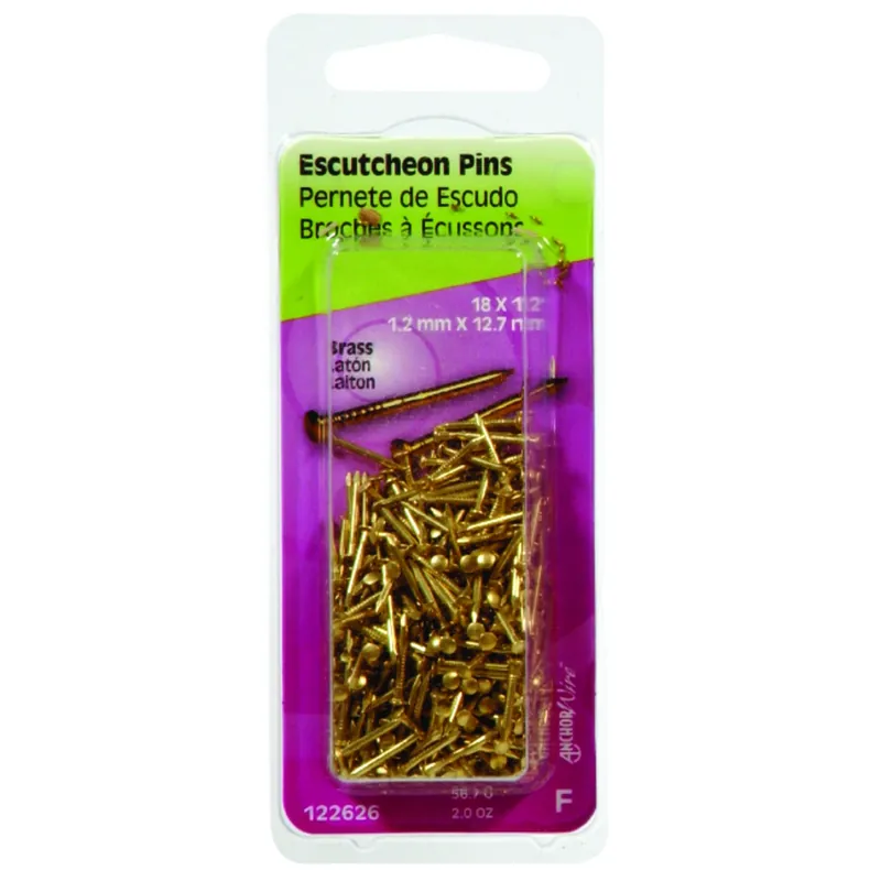 HILLMAN 16 Ga. X 3/4 In. L Brass Escutcheon Pins 1 Pk 2 Oz