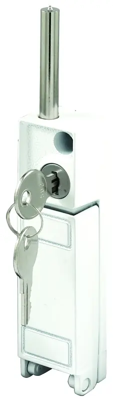 U 9919 Metal Indoor Deadbolt Lock For Patio Doors, White Finish