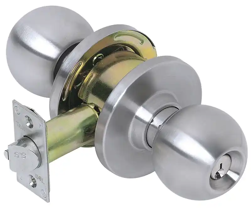Satin Stainless-Steel Entry Ball Knob Lock