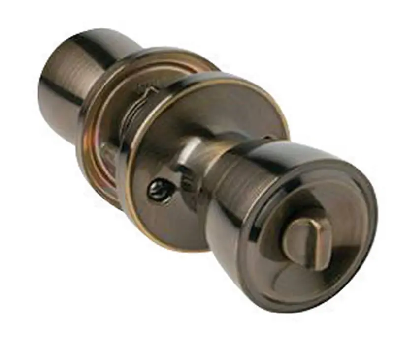 Antique Brass Privacy Lockset 1-3/4 In. Steel Ansi Grade 3