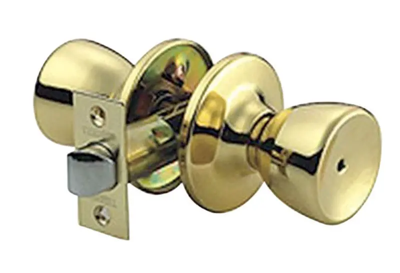 Polished Brass Privacy Lockset 1-3/4 In. With Adjustable Backset