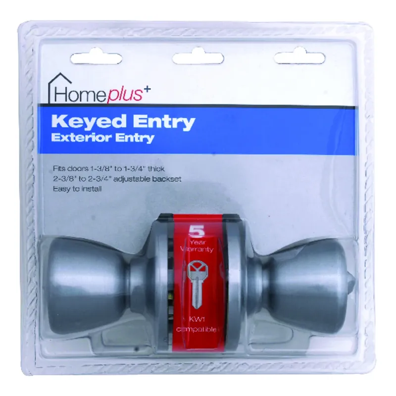 Satin Chrome Entry Lockset 1-3/4 In. Ansi Grade 3 With Adjustable Backset