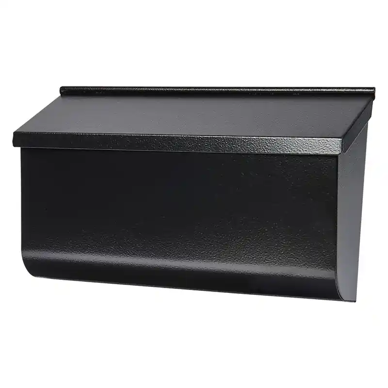 Woodlands Wall-Mount Mailbox, Black Steel, XL