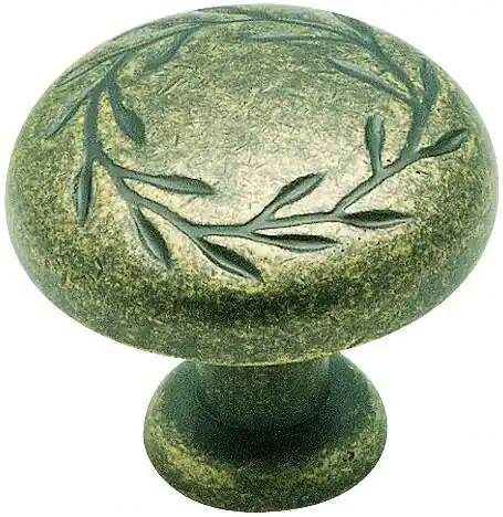 Amerock Natures Splendor Round Cabinet Knob 1-5/16 In. D 1-1/16 In. Weathered Brass 1 Pk