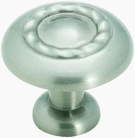 Amerock Inspirations Round Cabinet Knob 1-1/4 In. D 1-1/16 In. Satin Nickel 1 Pk