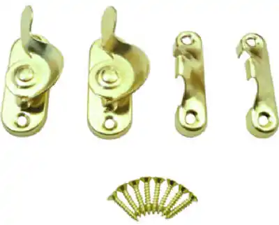 Widow Sash Lock With Keeper, Cam Type, Brass-Plated