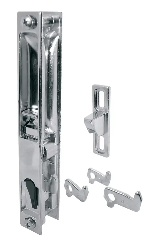 Chrome Steel Outdoor Patio Door Handle Set With Reversible Flush Mount