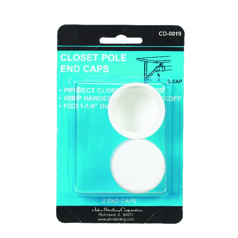 Closet End Cap, White Plastic, Pr.
