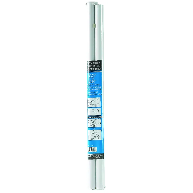 Closet Rod, Adjustable, White, 30 To 48-In.