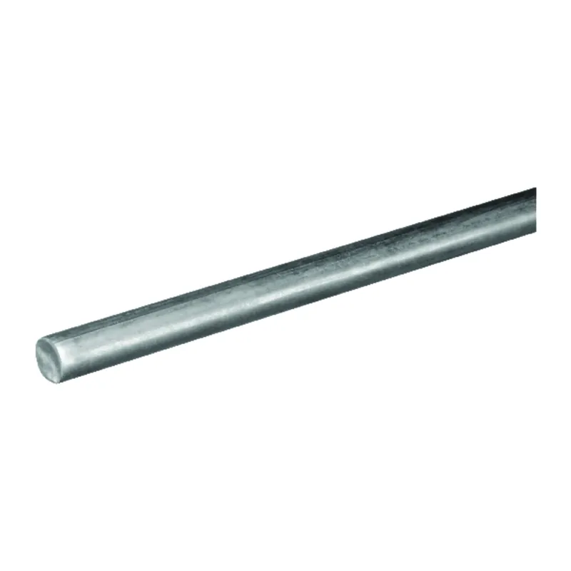 Steel Rod, Round, Zinc Plated, 1/4 X 36 In.