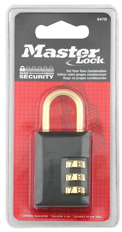 Master Lock 1-3/16 In. W Steel 3-Dial Combination Luggage Lock