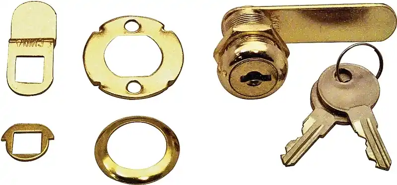 7/8 In. Brass Finish Drawer/ Cabinet Lock