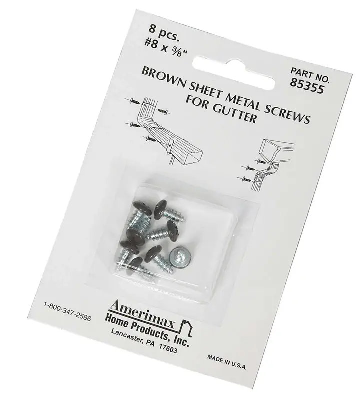 Amerimax 8 Sizes X 3/8 In. L Phillips/Slotted Round Head Sheet Metal Screws 8 Pk