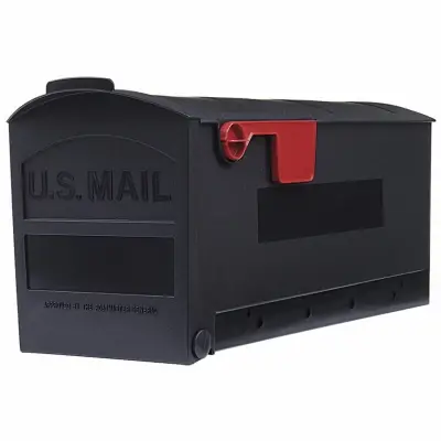 Medium Post-mount Mailbox, Black Plastic, Model 7271-87