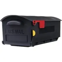 Mb515b01 Rubbermaid Large Black Rural Mailbox - Durable Polypropylene Design