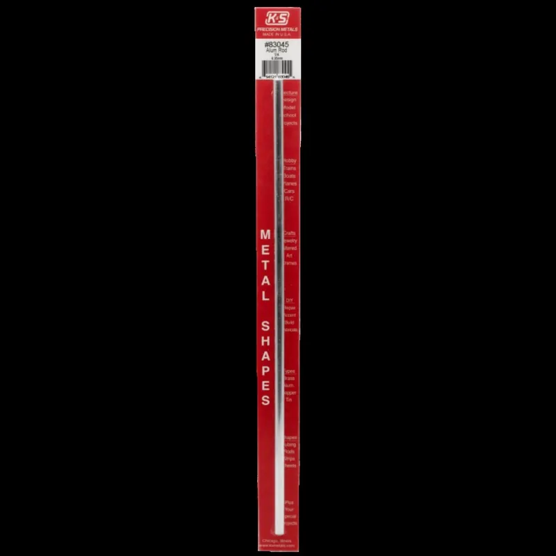 K&S 12 In. L X 1/4 In. D Aluminum Rod 1 Pk