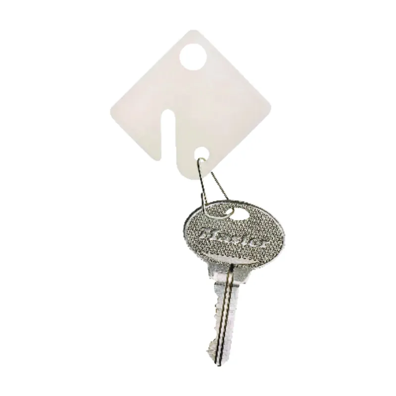7117d Plastic White Rectangle Key Tag - 20 Pack With Snap Hook Design