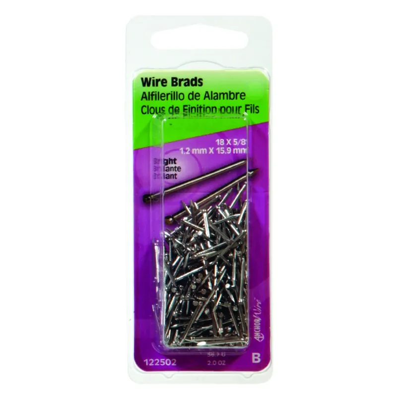 HILLMAN Anchor Wire 18 Ga. X 5/8 In. L Bright Steel Brad Nails 1 Pk 2 Oz
