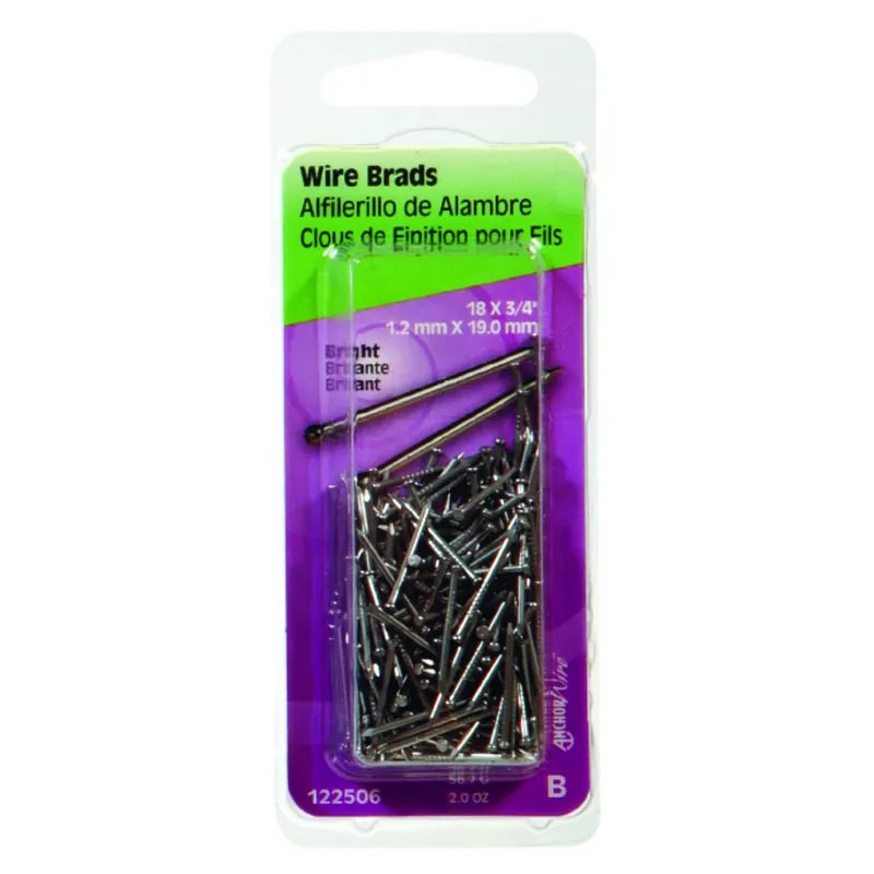 HILLMAN Anchor Wire 18 Ga. X 3/4 In. L Bright Steel Brad Nails 1 Pk 2 Oz