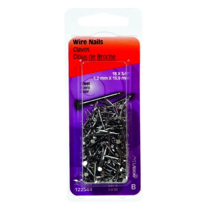 HILLMAN Anchor Wire 18 Ga. X 5/8 In. L Bright Steel Wire Nails 1 Pk 2 Oz
