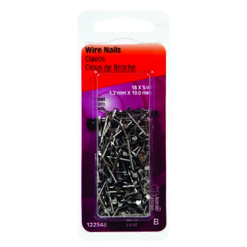 HILLMAN Anchor Wire 18 Ga. X 3/4 In. L Bright Steel Wire Nails 1 Pk 2 Oz