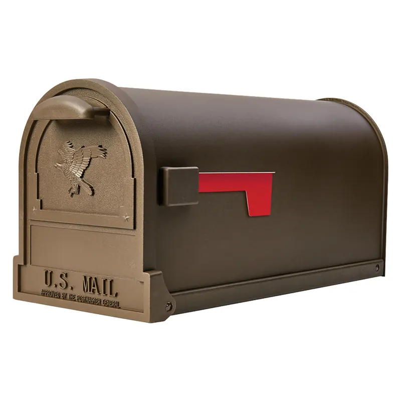 Arlington Classic Galvanized Steel Post Mount Bronze Mailbox 11" H X 9.5" W X 21.5" L