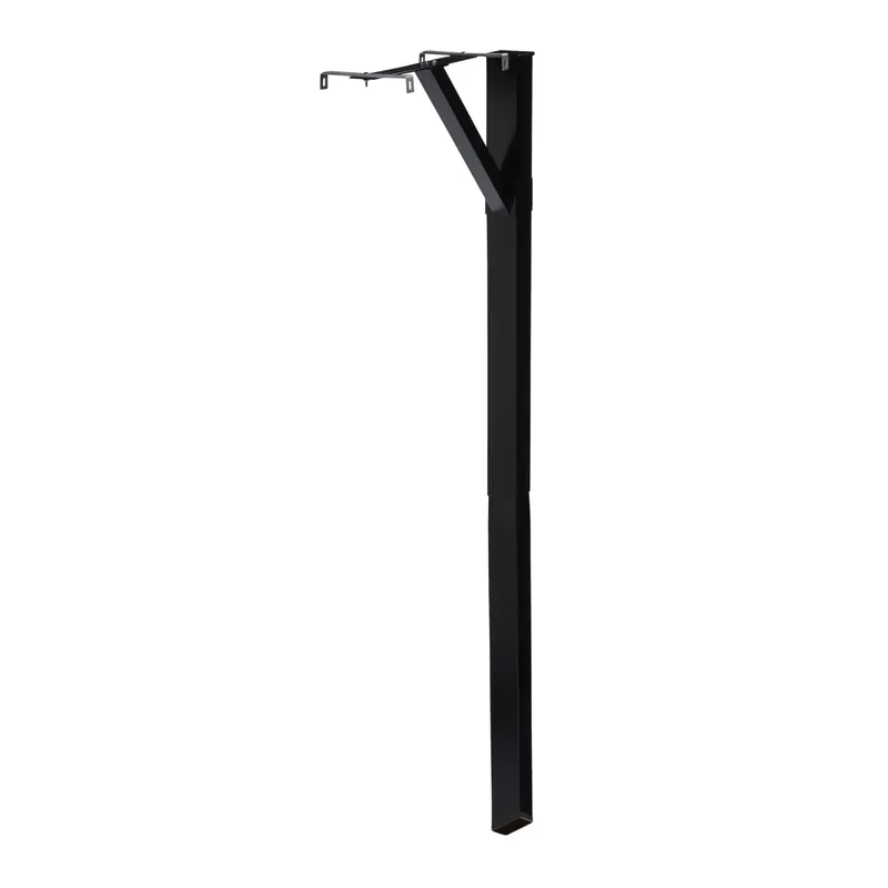 59.9 In. Powder Coated Black Steel Mailbox Post Kit