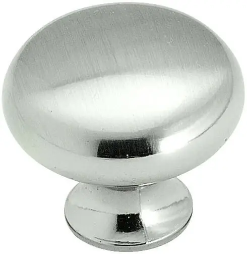 Amerock Anniversary Round Cabinet Knob 1-3/16 In. D 1 In. Sterling Nickel 1 Pk