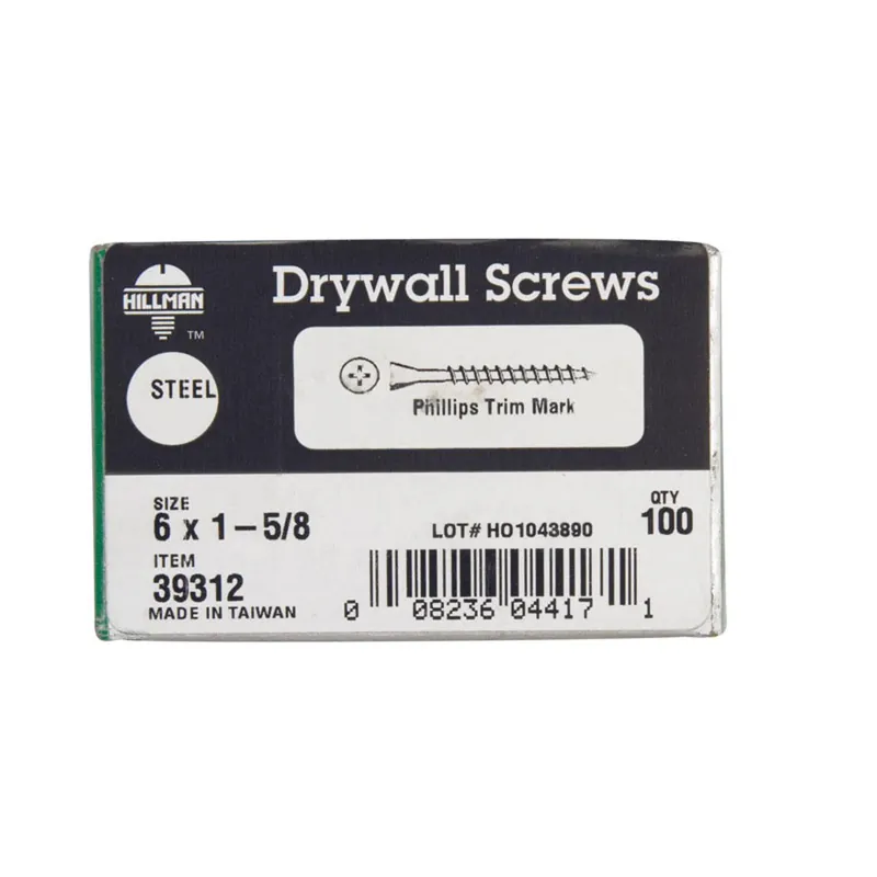 HILLMAN No. 6 X 1-5/8 In. L Phillips Fine Drywall Screws 100 Pk