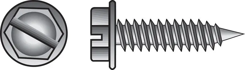 HILLMAN No. 6 Ga. X 3/8 In. L Slotted Hex Washer Head Self-Piercing Screws 1 Pk