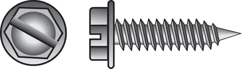 HILLMAN No. 8 Ga. X 1/2 In. L Slotted Hex Washer Head Sheet Metal Screws 1 Pk