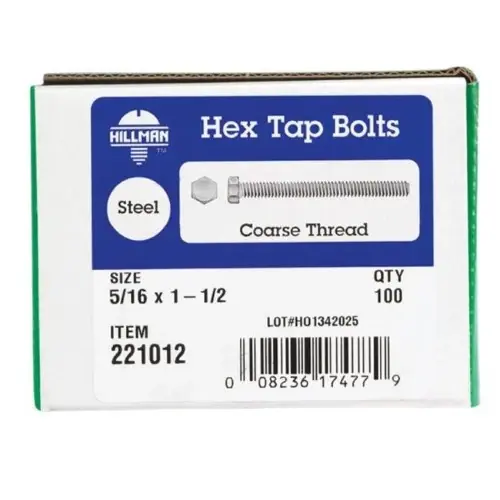 Hillman 5/16 In. 31 D X 1-1/2 In. 31 L Zinc Plated Steel Hex Tap Bolt 100 PK