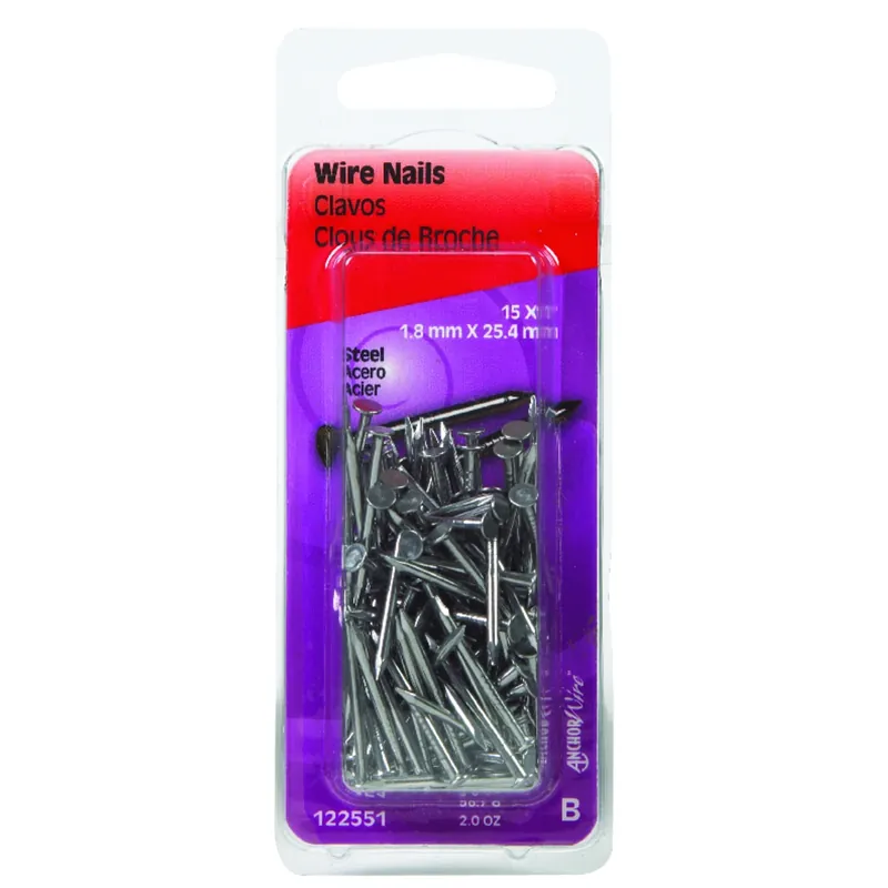 HILLMAN Anchor Wire 1 In. Wire Bright Steel Nail Flat Head